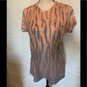 CACHE Animal print Tshirt with rhinestone embellishment. Great for summer!